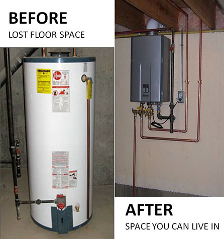 Rhemm hot water tank replacement with  Rinnai thankless water heater 